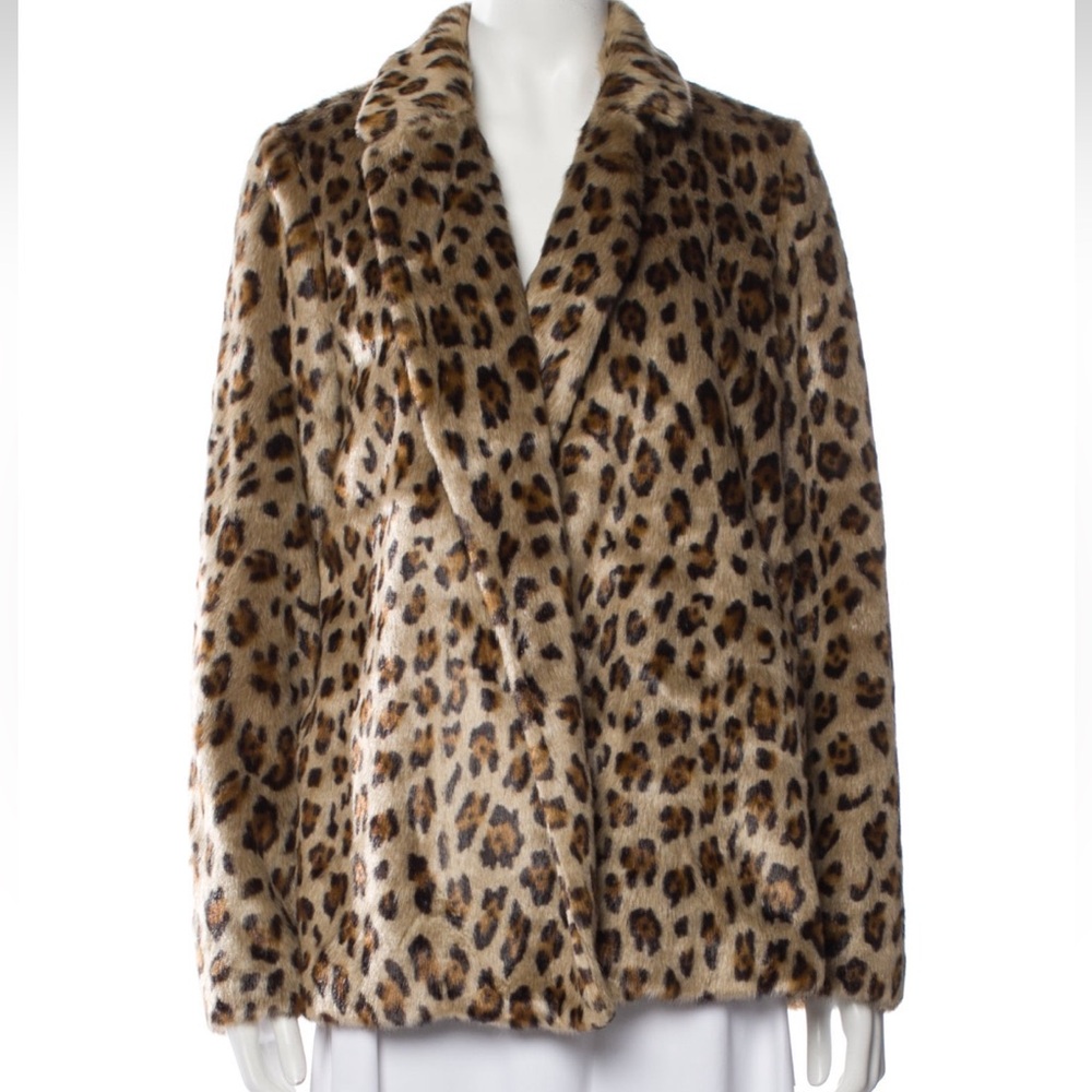 Theory faux fur leopard jacket